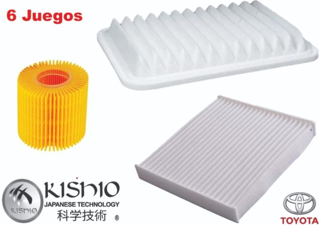 6 Kit Filtros Aire Cabina Y Aceite Toyoya Matrix 1.8l 09-14