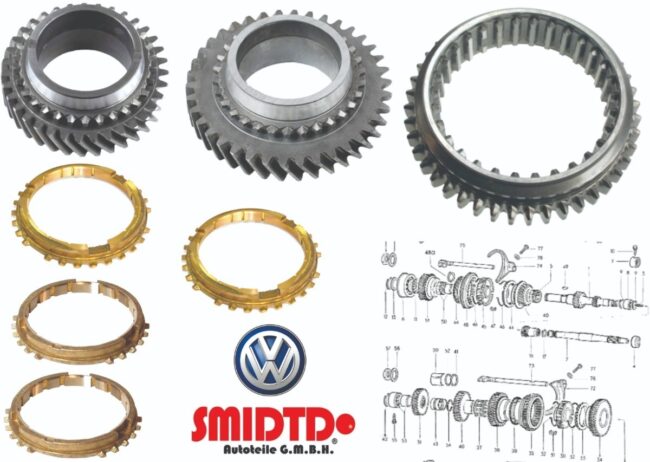 4 Bronces Veloci 1 Kit Engranes 1a 2a Vw Brasilia 1.6l 74-82