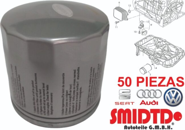 50 Filtros De Aceite Para Vw Up 1.0l 16-18 Smidtd - Image 5