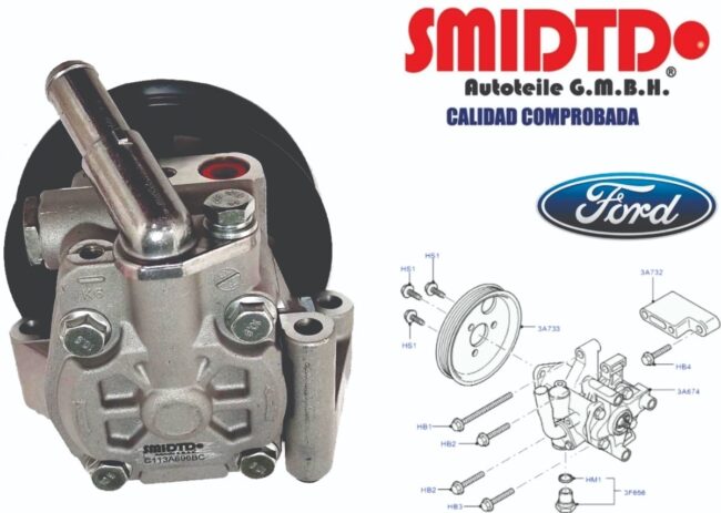 Bomba Direccion Hidraulica Y Polea Ford Transit 07-13 2.2l - Image 2