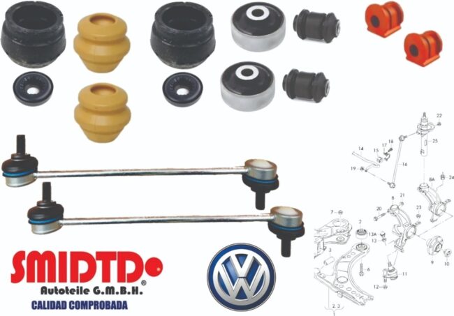 Bases Amortiguadores Delantero Rebotes Bujes  Vw Vento 14-18