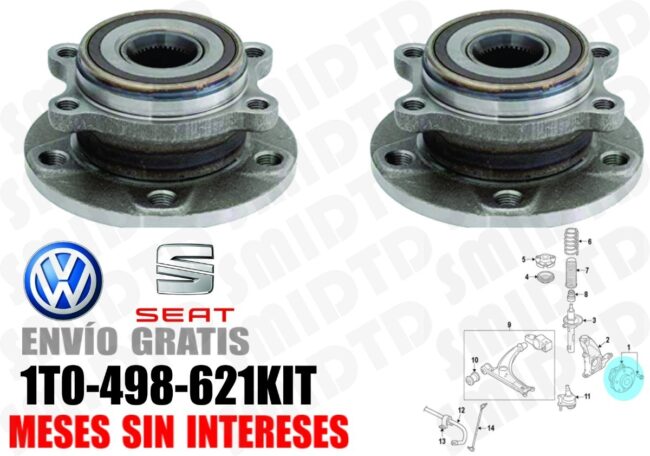 2 Mazas Delanteras Con Baleros Vw Beetle 2.0 Tsi Tdi 12-18 - Image 3