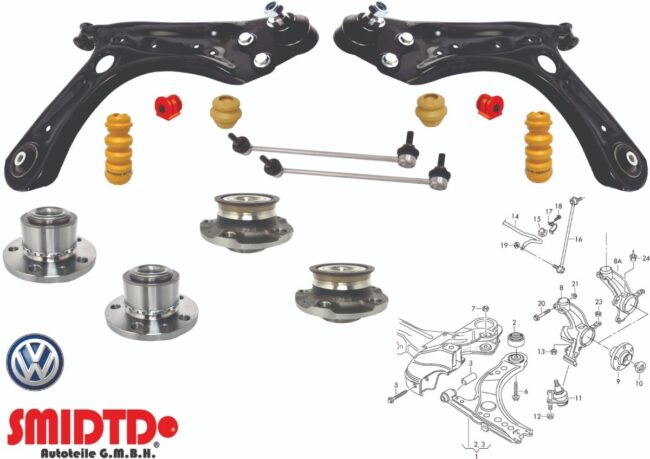 Kit Estabilizadores Mazas Gomas Y Horquillas Vw Vento 14-20