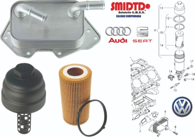 Enfriador De Aceite Filtro Y Tapa Audi Q7 3.0t 10-15