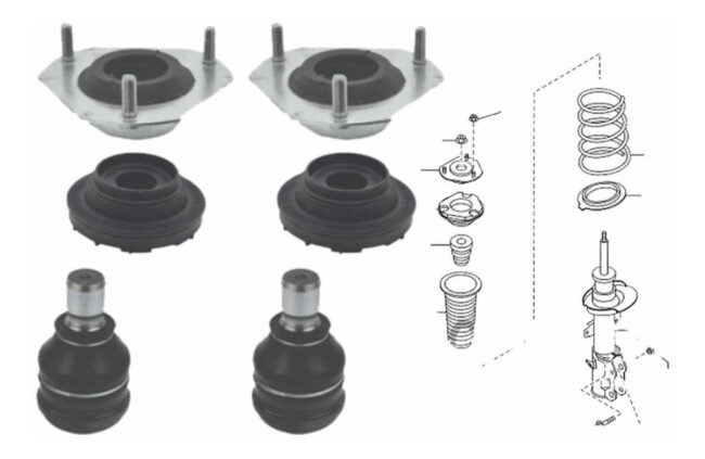 Kit Bases Amortiguador Baleros Rotula Delant Ford Figo 16-18 - Image 3