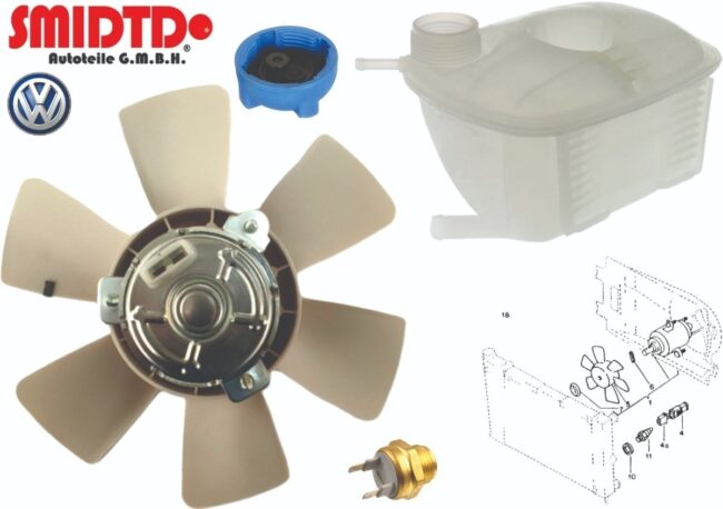 Kit Motoventilador Bulbo Deposito Bomba Agua Vw Caribe 80-85 - Image 6