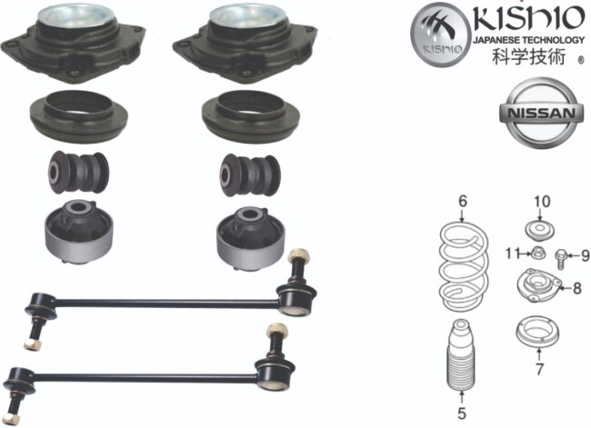 Kit Bujes Bases Baleros Estabilizadores Sentra B17 13-18