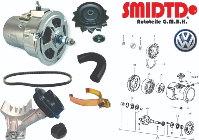 Alternador Cromado Completo Sedan 1.6 Fuel Injec 92-04 Vocho - Image 2