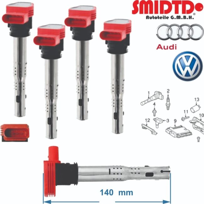 4 Bobinas De Encendido Roja Audi A4 2012-2012 V6 3.2 Lts - Image 2