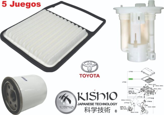 5 Kit Filtros Aire Gasolina Y Aceite Toyota Avanza 1.5 12-15