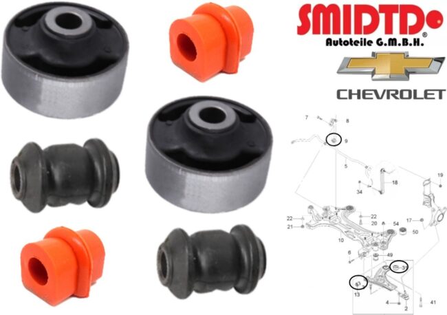 4 Bujes  2 Gomas Estabilizadores Chevroet Aveo 08-18