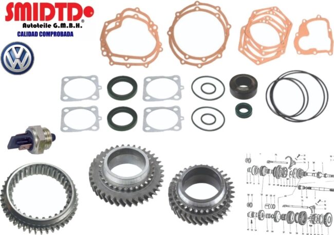 Kit Engranes 1a 2a Caja Veloci Juntas Vw Brasilia 1.6l 74-82