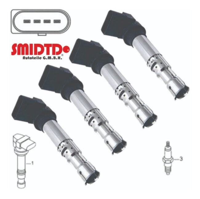 4 Bobinas Tipo Lapiz Vw Polo 1.4l 13-14