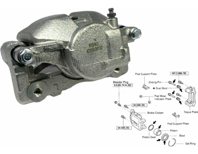 Caliper Delantero Izquier Toyota Hiace 2.7l 04-17 Sin Balat - Image 3