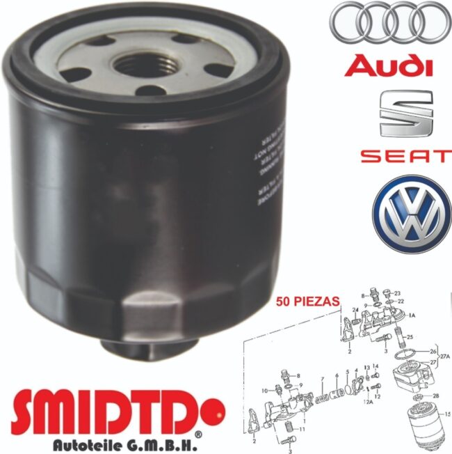 Filtro Aceite Vw Gol 09-15 Polo Lupo 05-09 Seat 50 Piezas - Image 2