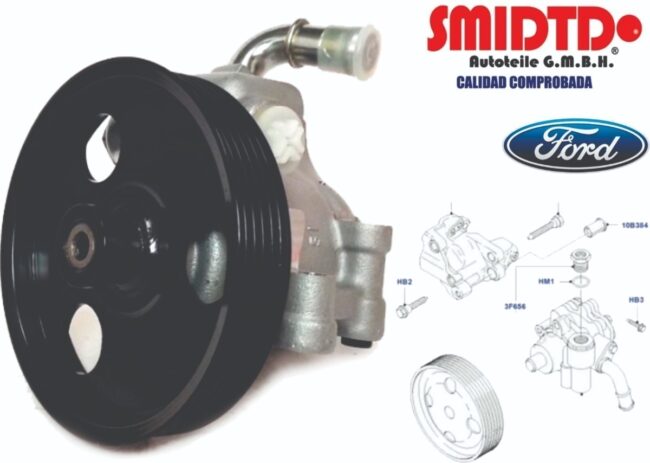 Bomba Direccion Hidraulica Ford Fiesta 01-08 Aluminio Polea