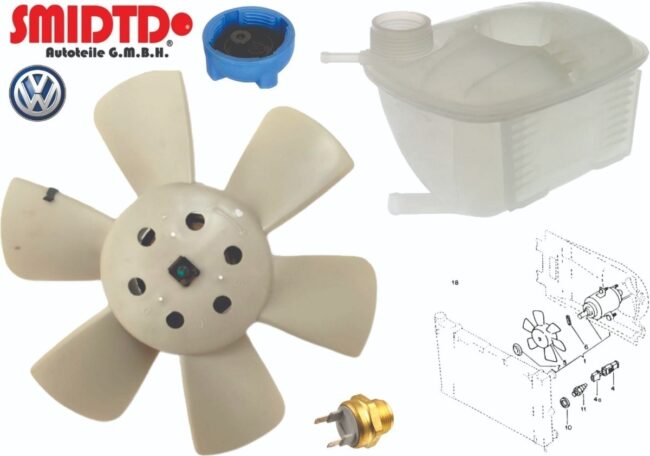 Kit Motoventilador Bulbo Deposito Bomba Agua Vw Caribe 80-85 - Image 5