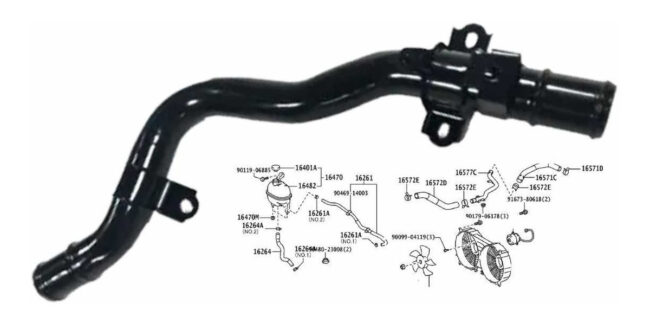 Tubo Agua Superior Deposito Y Bomba Toyota Hiace 2.7l 04-19 - Image 5
