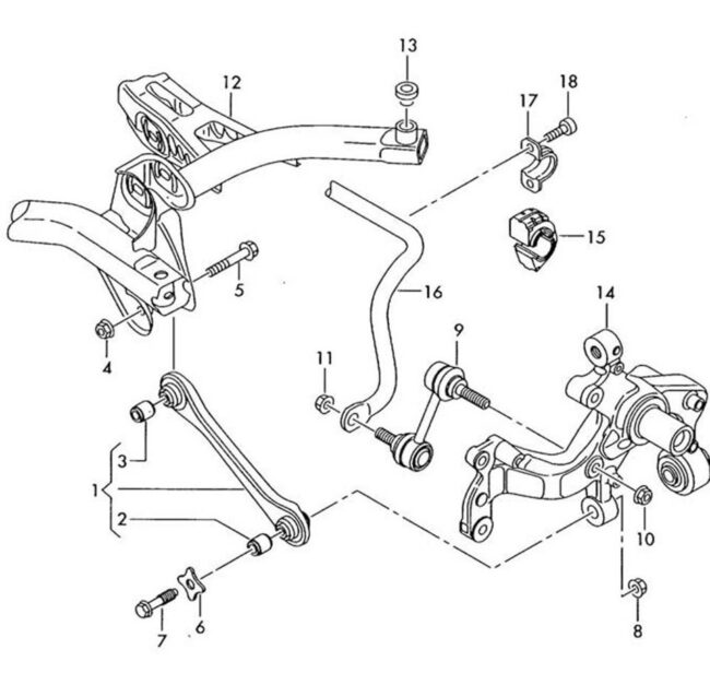 Bujes Brazos Tornillos Estabiliz Tras Jetta A6 - Image 2
