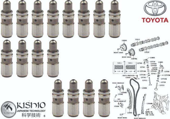 16 Buzos De Motor Hidraulicos Toyota Hiace 2.7l 2013-2019 - Image 2