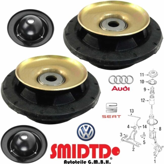 Bases Amortiguador C/balero Platillo Vw Jetta Mk2 1.8 87-92 - Image 3